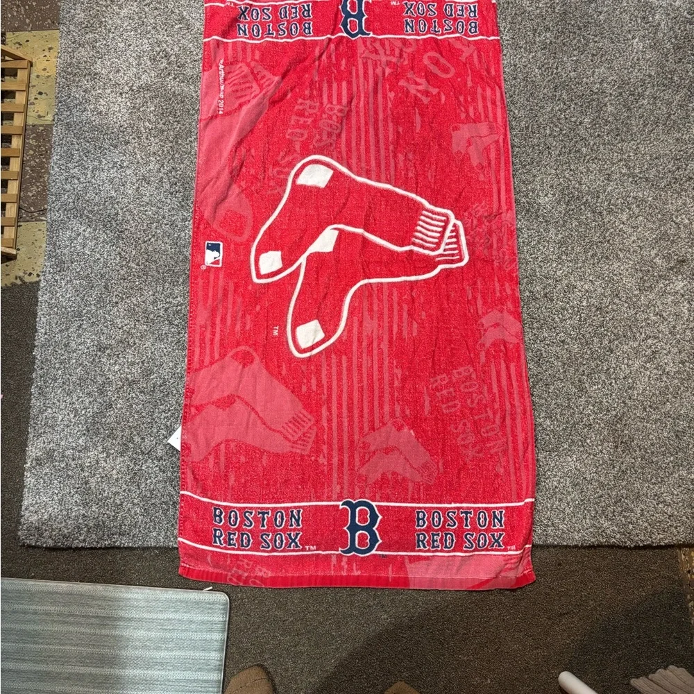 Vintage Boston Red Sox Red Logo Beach Towel